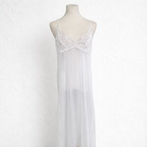 Vintage White Lace Nightgown sheer Lana del Rey coquette Fairycore dreamy M
